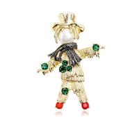 European American Female Scarecrow Brooch Pearl British Suit Shawl Accessory Pin