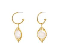 European and American accessories Baroque pearl earrings C-shaped handmade ear hooks earrings