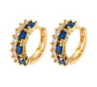 European and American Colourful Zircon Earrings Women's All Cameo Earrings, one size, Copper, No Gemstone
