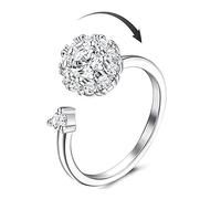 European and American Creative Rotating Ring Adjustable Zirconia Flower Little Bee for Men Women Daily Essential Trendy Jewelry Versatile Eye-Catching Accessory Designed to Last