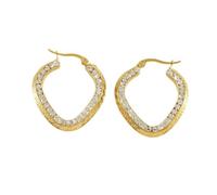 European and American cross-border personality wind stainless steel heart earrings light luxury advanced sense of color that does not fall