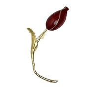 European And American Design Sense Tulip Flower Metal Brooch Light Luxury Temperament Suit(Red)