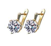 European And American Earrings With Large Main Stone Trendy Zircon Ear Clips And Ear Studs Stud Heart Earrings (GD2, One Size)