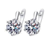 European And American Earrings With Large Main Stone Trendy Zircon Ear Clips And Ear Studs Stud Heart Earrings (GD1, One Size)