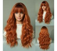 European And American Ladies' Wigs With Long Curly Hair, Big Wavy Hair, Full Headband, Air Bangs Wig