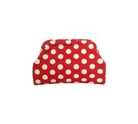 European and American Retro Polka Dot Makeup Bag, Knitted Color-Blocking Large Capacity Portable Cosmetic Pouch