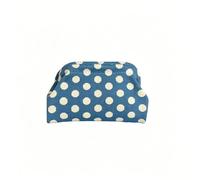 European and American Retro Polka Dot Makeup Bag, Knitted Color-Blocking Large Capacity Portable Cosmetic Pouch