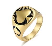 European And American Style Poker Ace of Spades Ring, Men's Fashion Peach Shape Titanium Steel Ring