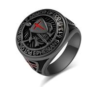 European And American Style Templar Shield Cross Ring, Men's Vintage Cross Titanium Ring