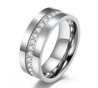 European And American Style Titanium Steel Diamond Ring, Men And Women's Proposal Diamond Ring
