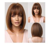 European And American Style Women'S Wig With Neat Bangs Gradient Gray Short Hair Chemical Fiber Headgear