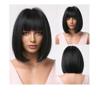 European And American Style Women'S Wig With Neat Bangs Gradient Gray Short Hair Chemical Fiber Headgear