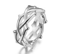 European And American Vine Woven Titanium Steel Rings, Couple Vine Woven Titanium Steel Rings