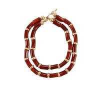 European And American Vintage Multi-layer Bamboo-like Necklace With Fashionable Irregular Bead Chain Sweater Chain