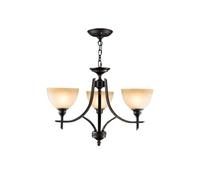 European and Ceiling Style Metal Glass 3-Head Living Dining Room Chandelier Antique Interior Hanging Lamp E27 Flush Mount Light