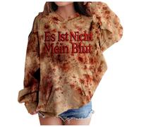 European and Halloween Blood Stained Top Children's Blood Stained Casual Loose Comfortable Role Playing Hoodie Green