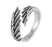 European and Old Feather Simple Fashion Thai Silver Jewelry Temperament High Wing Wedding Bands for Her and Him