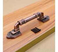 European Antique Door Handle, Exposed Aluminum Alloy Push Pull Hardware for Cabinet Drawer Wardrobe, Red Bronze Finish with Anti-Rust Brushed Polishing