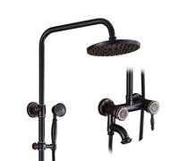 European Antique Stainless Steel Copper Black Retro Set Hand System 3 Function Bathroom Rotating Lift And Cold Water Hand Faucet Booster Beautiful practical