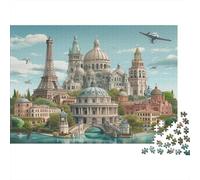 European Architecture Family Puzzles 1000 Pieces with High Definition Print Centenary Jigsaws for A Sustainable Hobby As Wall Art Puzzle 38x26cm/1000pcs