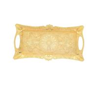 European Baroque Rectangular Decorative Tray with Handles, 13x6.8 Inch