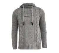 European Brand and Men's Autumn and Winter Oversize Sweaters High Neck Hooded Men's Clothing Border Men's Sweatshirt Jumpsuits, grey, XL