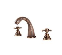 European Brass Faucet Double Handle 360° Rotating Three Hole Cross Handle Washbasin Faucet, Type A