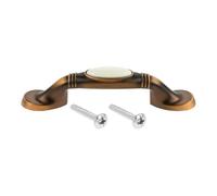 European Bronze Zinc Alloy & Ceramic Cabinet Handles Zinc Alloy Drawer Knobs Wardrobe Door Handles Furniture Handle with Screws(64mm)