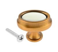European Bronze Zinc Alloy & Ceramic Cabinet Handles Zinc Alloy Drawer Knobs Wardrobe Door Handles Furniture Handle with Screws(Single Hole)