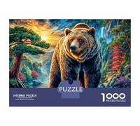 European Brown Bear Puzzle 1000 Pieces, Whimsical Challenge Toy Jigsaw Puzzles for Adults And Kids Age 14 Years Up 70x50cm/1000pcs