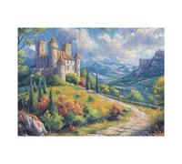 European Castle Landscape 500 Piece Pack Classic Jigsaw Puzzle Radiant Whimsical Menagerie Couple Puzzle Partners Ultra Difficult Wall Decor Easter New Year Gift Thick Paperboard 500 PCS
