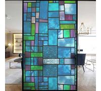 European Church Windows Film Privacy Stained Glass Window Stickers Static Cling Decorative Frosted Window Films UV Blocking Muted Colors Window Coverings (O,60x90cm WxH)