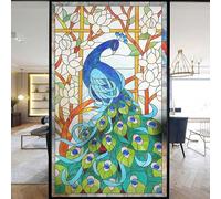 European Church Windows Film Privacy Stained Glass Window Stickers Static Cling Decorative Frosted Window Films UV Blocking Muted Colors Window Coverings (U,60x160cm WxH)