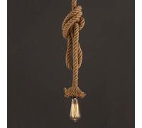 European classical Hemp rope Art Deco Pendant Light Mid-Century Industrial Living room Ceiling Lighting Fixture Single head twine E26/E27 Hanging Lamp Candle Chandelier for Dining Room Bedroom