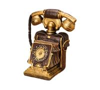 European Classical Rotary Dials Telephone Sculpture Resins Decorative Piece for Coffee Shop Library Bookshelves Styling Nostalgic Desktop Decoration