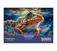 European Common Frog 1000 Piece Jigsaw Puzzle with Whimsical Design - A Charming Challenge for Adults And Kids Age 14 Years Up52x38cm/1000pcs