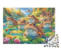 European Common Frog 1000 Pieces Jigsaw Puzzle for Adults. Difficult Puzzle, Game Challenge Toy, Home Decoration 70x50cm/1000pcs