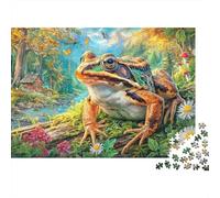 European Common Frog Jigsaw Puzzle for Adults& Kids,1000 Pieces Challenge Toy Home Decoration for Adults& Kids Age 14 Years Up 52x38cm/1000pcs