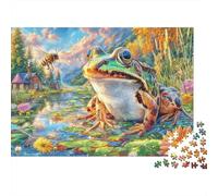 European Common Frog Jigsaw Puzzle for Adults& Kids,1000 Pieces Challenge Toy Home Decoration for Adults& Kids Age 14 Years Up 52x38cm/1000pcs