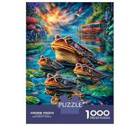 European Common Frog Puzzle 1000 Pcs Jigsaw Puzzle Challenge Paper Eco-friendly Puzzle for Adults & for Age 12 And Up 70x50cm/1000pcs