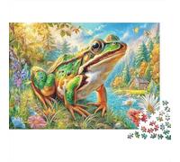 European Common Frog Puzzle 1000 Piece, Jigsaw Puzzle Challenge Eco-friendly Paper Puzzle for Adults & for Age 14 And Up 52x38cm/1000pcs