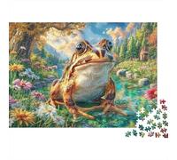 European Common Frog Puzzle 1000 Piece, Jigsaw Puzzle Challenge Eco-friendly Paper Puzzle for Adults & for Age 14 And Up 38x26cm/1000pcs