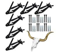 European Deer Mount Hanger - Decorative Display Rack | Antelope Taxidermy Hanger Hook Set | 6 Pieces Wall Hook Display for Bear Moose Trophy Heads | Rustic Wall Decor for Living Room Hallway Stairway