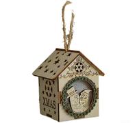 European Design Wooden House LED Light Pendant With Multicolor Hanging Decoration(E)