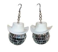 European DISCO Ball Hat Pendant Earrings For Women Female Punk Hip Hop Dancing Night Club Party Earings Trend Jewelry Costume Accessories