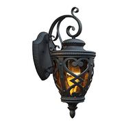 European E27 Aluminium Wall Light Ornate Flush Outdoor Retro Vintage Lantern Vine Exterior Wall Sconce Glass Wall Fixture Wall Lamp for Street Garden Fence