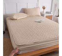 European Elastic Fitted Bottom Sheet Hotel Quality Soft Protective Cover For Bed Mattress Deep Pocket Queen Size Sheets For Mattresses(C,2 PILLOWCASES48X74cm)