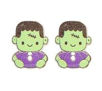 European Exaggerated Wood Bat Witch Hat Pumpkin Earrings Fashion For Creative Cute Cartoon Femal Halloween Coffin Pumpkin