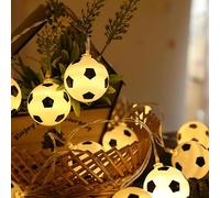European Football LED String Lights: Indoor/Outdoor Decoration Fairy Lights - Powered by Battery, Creates a Romantic Ambiance, Effortless Installation - Ideal for Football Enthusiasts & World Cup Deco