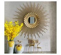 European gold sun form Decorative wall mirrors, 3D wrought iron wallpaper | photo Home Living Room Bathroom Porch Hot,70cm